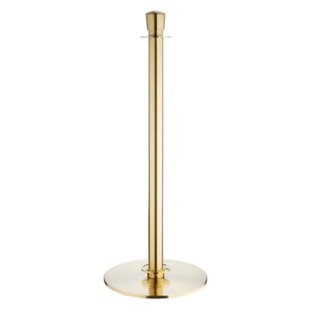 Bolero | geborsteld messing staanders met platte voet en inschuifbare banner (2 stuks)