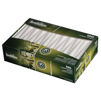 Bolsius | gotische dinerkaarsen wit (100 stuks)