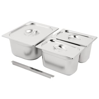 Vogue | RVS Gastronorm Bakken Set 1/2 en 2x 1/4 Met Deksels