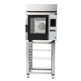 Buffalo | Vrijstaande Slimme Touchscreen Compacte Combi Oven 6 x GN 1/1 Met Installatiekit En Afzuigkap