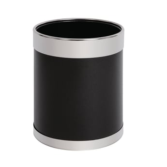 Bolero | prullenbak zwart met zilveren rand 10,2L