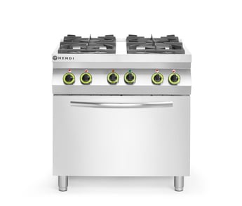 Hendi | Gasfornuis 4-pits met convectieoven GN 1/1