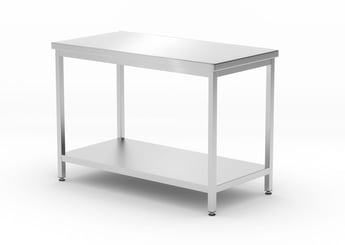 Hendi | Centrale tafel met plank – geschroefd, diepte 600 mm