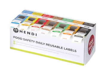 Hendi | Set voedselveiligheidsstickers, multifunctioneel, eenvoudig verwijderbaar, met een dispenser