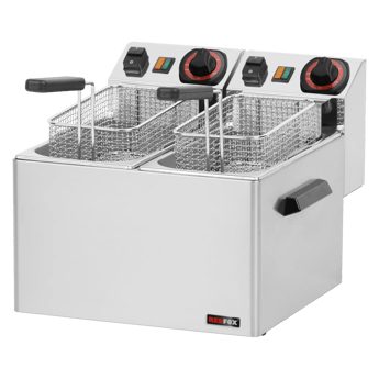 REDFOX FE 44 | Elektrische friteuse 2 mandjes 0,42 kW/l, 5+5 l tafelmodel 230 V