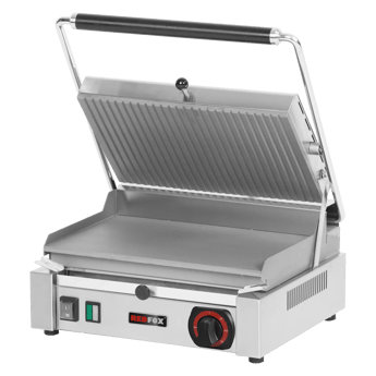 REDFOX PM 2015 L | Panini-grill glad elektrisch met gegroefde bovenplaat 37x24 230 V
