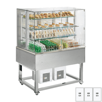 REDFOX ES PLATINUM+ 3 DF | Gekoelde displayunit GN 3-1/1 omhoog te openen