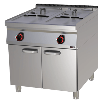 REDFOX FE 90/80-17 E | Elektrische friteuse 2 manden 0,8 kW/l, 17+17 l op onderkast