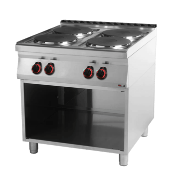 REDFOX SP 90/80 E | Kooktoestel elektrisch 4x plaat op open onderkast 400 V