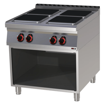 REDFOX SPQ 90/80 E | Kooktoestel elektrisch 4x plaat op open onderkast 400 V