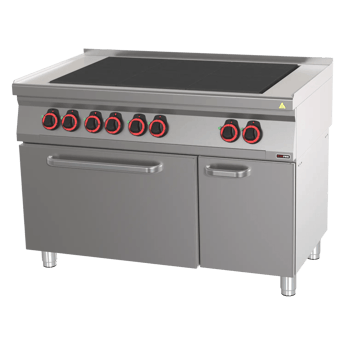 REDFOX SPLT 70/120-21 E | Cooking range electric met 6 solid top plates met oven GN 2/1