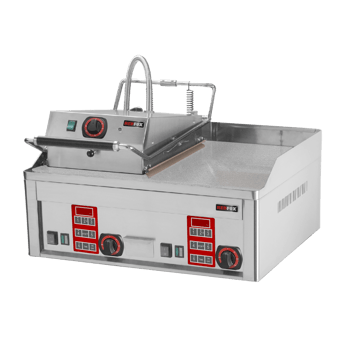 REDFOX FTHC 60 ED + KD 30 T | Steak grill elektrisch met digitale timer en bovenste contactplaat 65x48 tafel