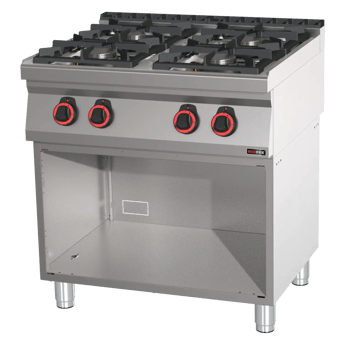 REDFOX SP 70/80 G | Cooking range gas 4x burner op open cabinet