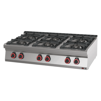 REDFOX SPB 70/012 G | Cooking range gas 6x burner ECO zonder cabinet