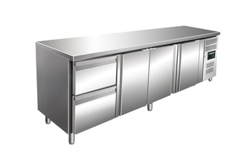 SARO | Gekoelde werkbank met 3 deuren en 1x set van 2 lades,model KYLJA 4110 TN