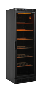 Tefcold | Zwarte wijnkoeler - Glas deur CPV1380E - TC-37800