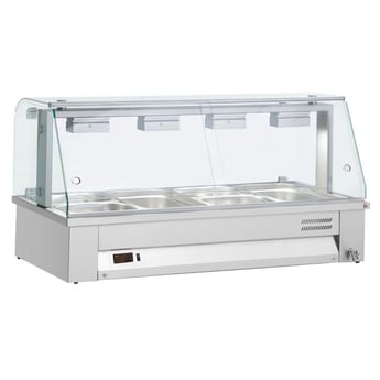 Inomak Bain marie Easyline 2x 1/1GN met vitrine - MBV67