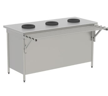 Sofinor RVS debrasseermeubel 2 afvalgaten - TVP7122 