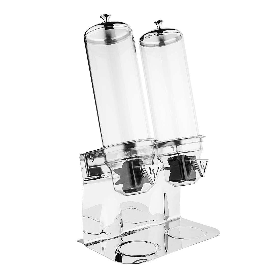 AdHoc CS12 2-delige set ontbijtgranen/mueslidispenser met standaard Deposito (zonder inhoud), roestvrij staal/acryl